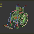 Sturdy Metal Wheelchair With Silver Frame And Red Seat Design Details