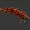 Flying Red Dragon Game Movie Character With Sharp Teeth And Scaly Wings