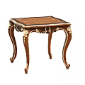 Classical Style Coffee Table With Intricate Carved Legs And Gold Accents