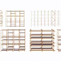 Various Metal Scaffolding Structures With Different Design And Industrial Shelves