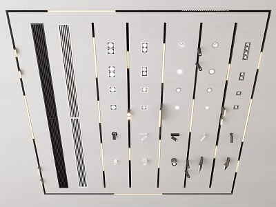 Modern spotlight track light combination 3d model