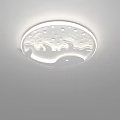 Colorful Kids Room Ceiling Lights With Whale Pattern Wave Design And Star Elements 3d model