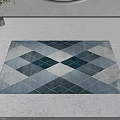 Modern Square Rug With Geometric Diamond Pattern Blue White Gray Tones 3d model