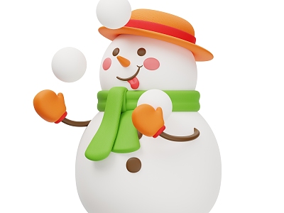 Snowman Cute Snowman Ice Snow Festival Meichen Cartoon Snowman Anime Snowman 3d model