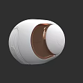White Wireless Speaker With Copper Accents Modern Sleek Round Egg Shaped Design