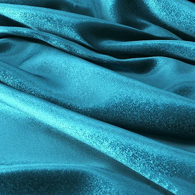 Premium Blue Silk Fabric Component With Smooth Glossy Wrinkle Texture 3d model