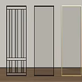 Modern Decorative Room Dividers With Metal Frames And Geometric Patterns For Interior Space Partition 3d model