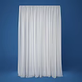 White Curtains Soft Lightweight Fabric Against Blue Background Elegant Home Decor