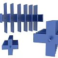 Blue Cross Shaped Metal Hardware Tools With Various Sizes And Bolt Fastened Design