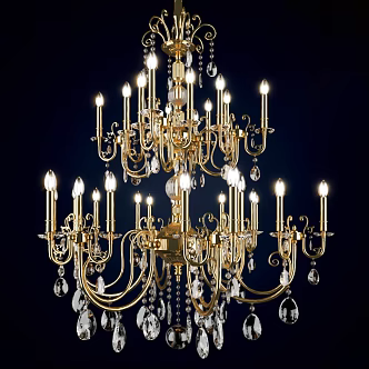 American Chandelier Villa Chandelier European Chandelier Simple European Chandelier Metal Chandelier Hotel Chandelier Classical Chandelier Vintage Chandelier 3d model