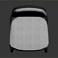 Simple Light Gray Fabric Chair With Metal Legs And Backrest Seat
