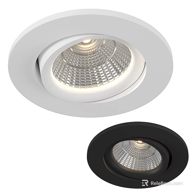 Modern White And Black LED Downlight Spotlight With Grille Design For Home Lighting 3d model 