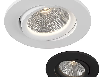Modern White And Black LED Downlight Spotlight With Grille Design For Home Lighting 3d model
