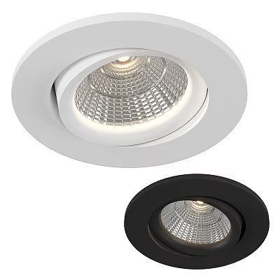 Modern White And Black LED Downlight Spotlight With Grille Design For Home Lighting 3d model