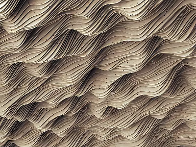 Intricate Wavy Textured Surface With Repeating Curved Lines And Dots 3d model