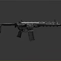 Tactical Modern Rifle With Black Metal Rail System And Detachable Magazine