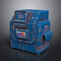 Blue USPS Public Service Facility With Pull Down Inventory Management Machine 3d model