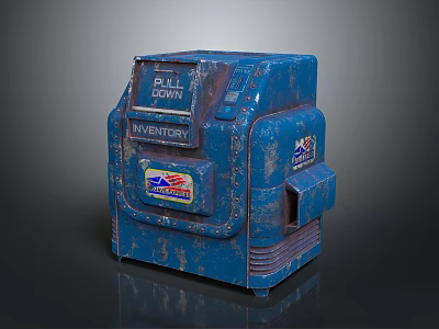 Blue USPS Public Service Facility With Pull Down Inventory Management Machine 3d model