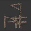 Natural Rustic Wooden Outdoor Furniture Including Table Bench And Fence