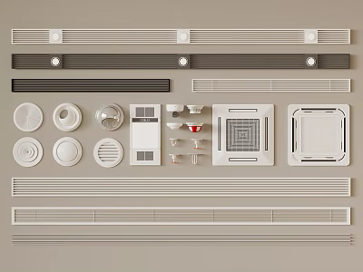 Various Types of Air Conditioner Air Vents with Different Designs and Shapes 3d model