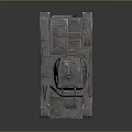 Vintage Military Tank with Metal Tracks and Number 27 on Dark Reflective Surface