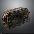 Colorful Green Mountain Utility Bag With Vibrant Patterns Pink Straps And Zipper Closure