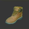 Yellow Lace up Boots With Thick Sole Dark Ankle And Heel For Casual Wear