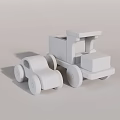 Wooden Toy Truck And Small Car With Natural Wood Finish For Kids Playtime