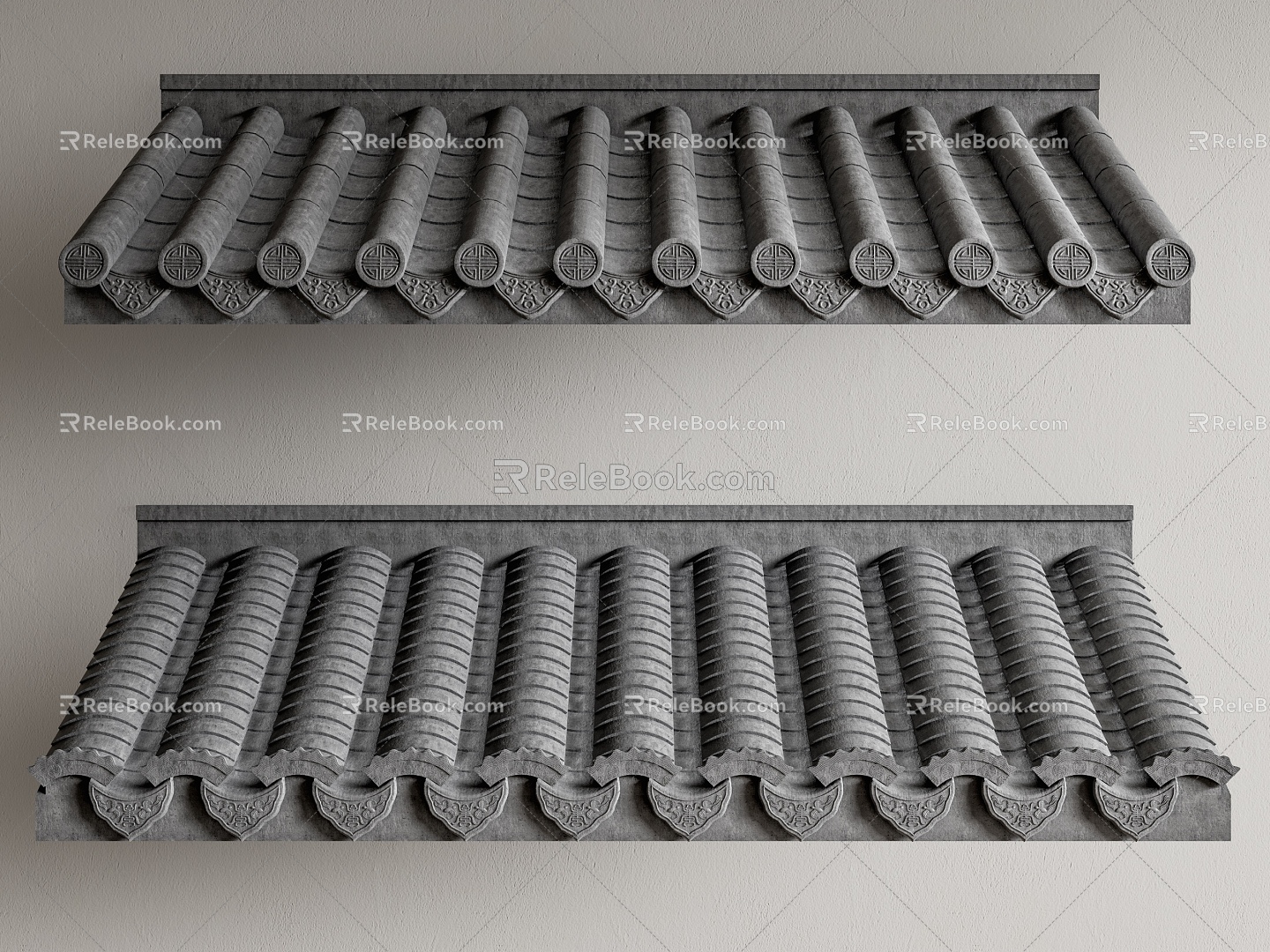 European-style Eaves Ancient Building Eaves Eaves Tiles Roof Ridges Roof Cornice Line Building Components 3d model