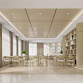 Hospital Outpatient Clinic Comfortable Waiting Area With Light Colored Interior Bookshelves And Natural Light