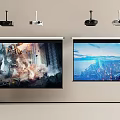 Advanced Projection Monitoring System With Projectors And Screens For Clear
