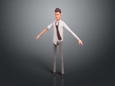Men's Uncle Greasy Uncle Male Handsome Male Young Juvenile Male Role 3d model