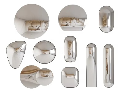 Various Shaped Mirrors With Modern Design For Home Decor And Styles 3d model