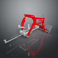 Utility Vehicle With Red Mechanical Arm And Metal Work Platform Design 3d model