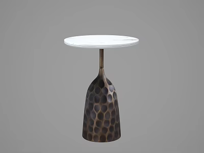 Stylish Modern Coffee Table With White Marble Top And Honeycomb Metal Base 3d model