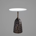 Stylish Modern Coffee Table With White Marble Top And Honeycomb Metal Base
