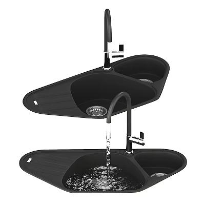 Modern Vegetable Wash Basin Car Wash Corner Sink Frank Antia Water 3d model