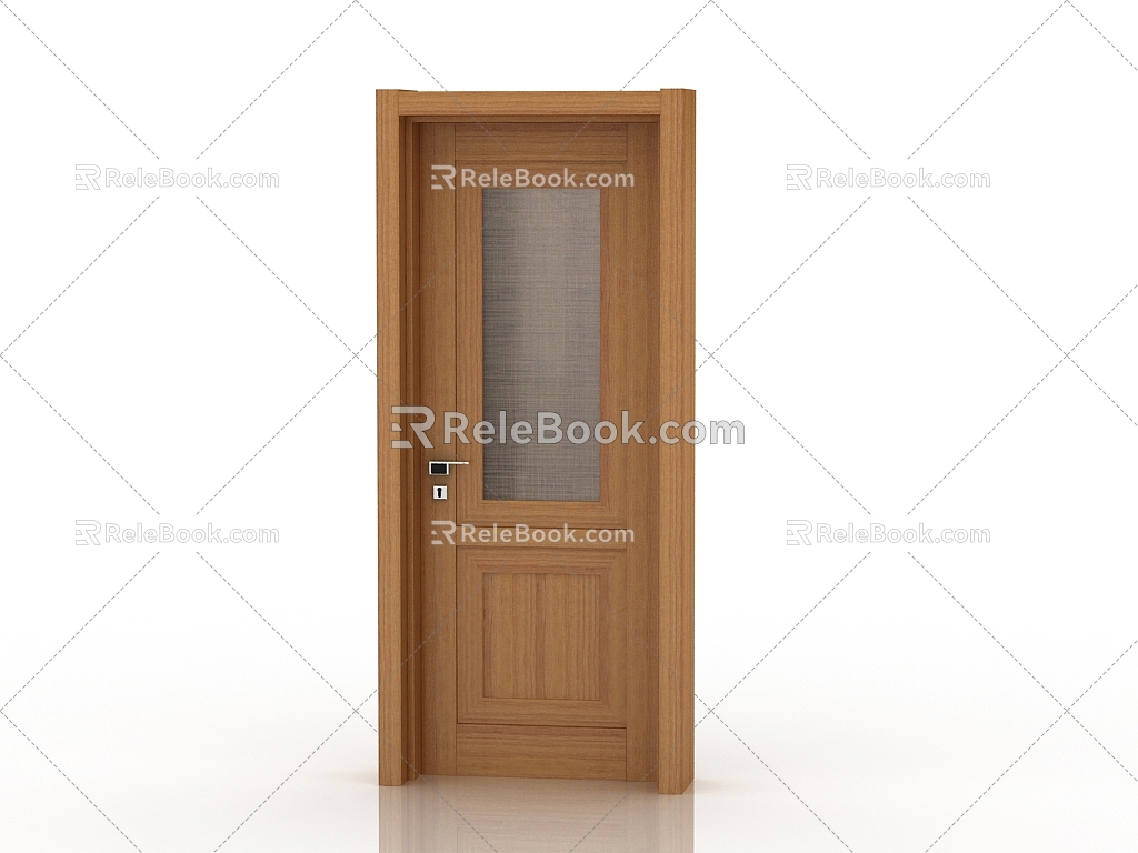 Modern solid wood door interior door door 3d model