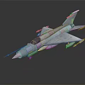 Sleek Silver Fighter Jet With Black Cockpit And Weapons On Dark Background 3d model
