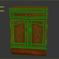 Solid Wood Storage Cabinet With Two Doors One Drawer And Metal Handles