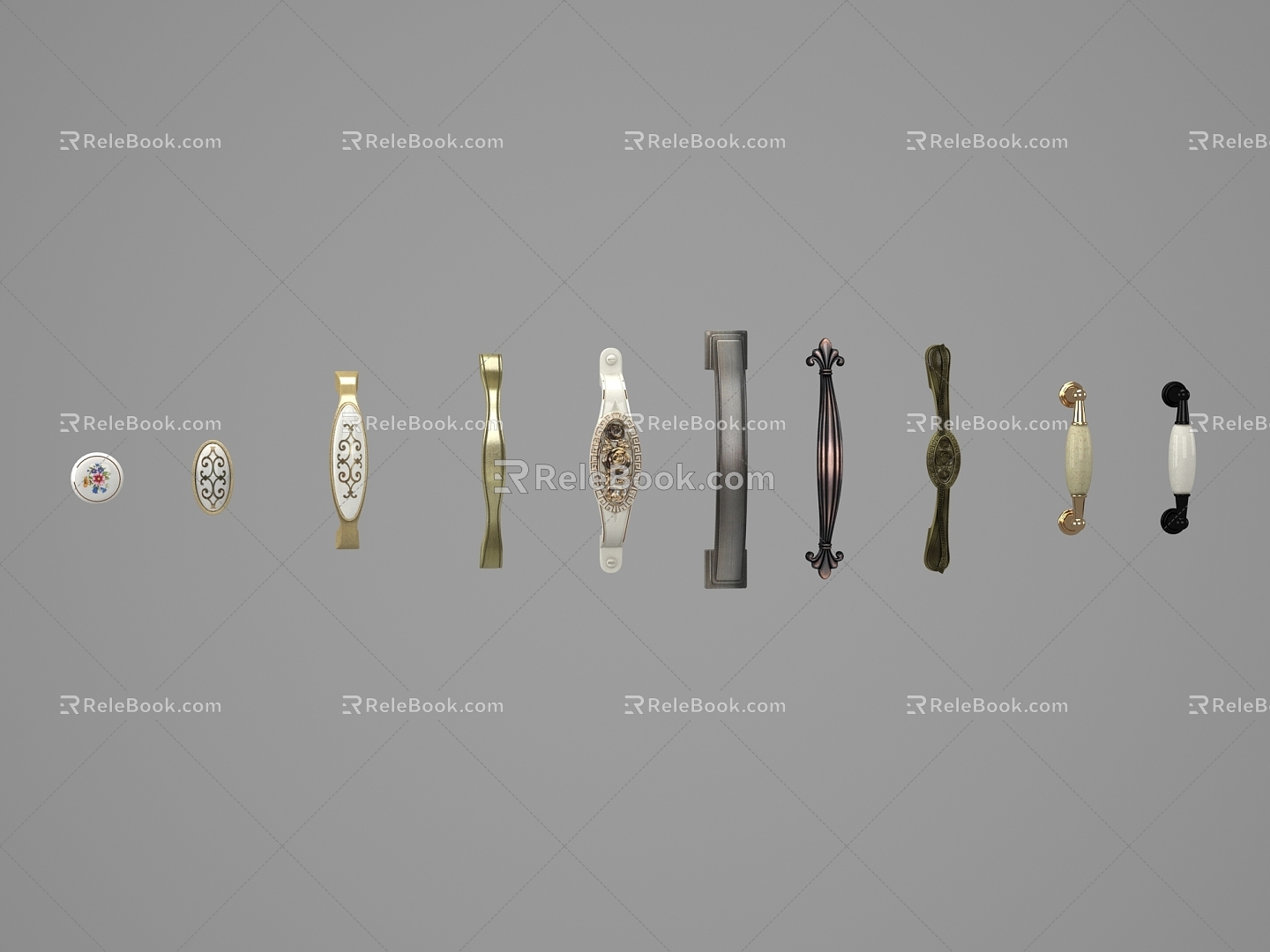 Classical hardware handle 3d model