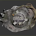Fantasy Rock Platform With Central Figure Pink Gemstone Headdress Stone Steps White Dragon Tentacle Structures