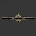 Elegant Medieval Spear With Intricate Spearhead Black Shaft And Golden Accents