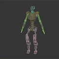 Detailed Metallic Humanoid Robot Standing With Full Body In Dark Background