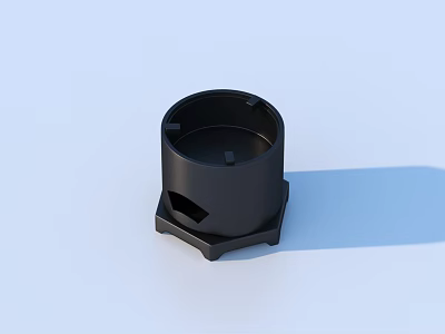 Black Cylindrical Household Container With Hexagonal Base And Modern Design 3d model