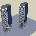 Two Modern High Rise Residential Towers With Glass Facades And Balconies