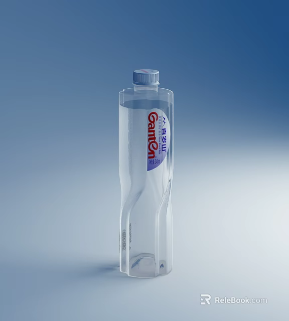 Ganten Natural Drinking Water In Transparent Plastic Bottle With White Cap 3d model 