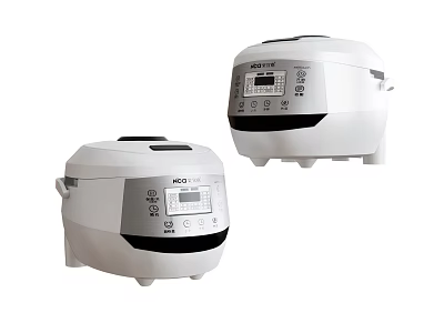 Pair Of Modern Electric Rice Cookers With Digital Control Panels For Kitchen Appliances 3d model