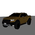 Ford Gold Off Road Style Pickup Truck With Black Wheels And Roof Rack