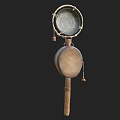 Traditional Double Sided Drum With Wooden Handle And Decorative Details